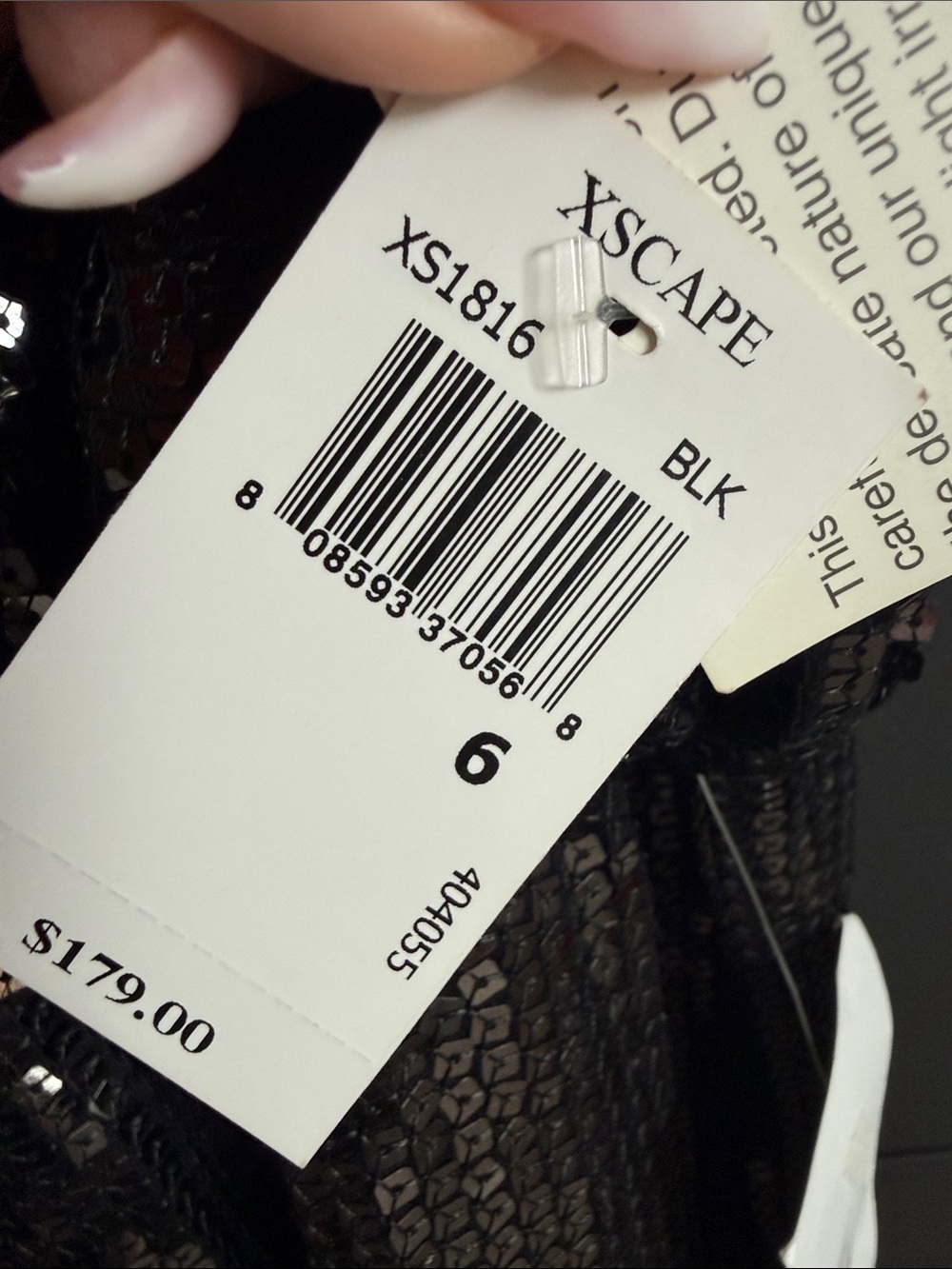 Xscape Lord&Taylor Black Sequin Cocktail Dress - Picture 5 of 6